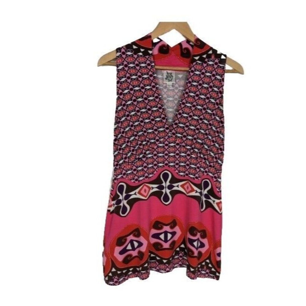 Ivy Jane Womans Sleeveless Multi-Pink Color Soft Tunic Top Size Small